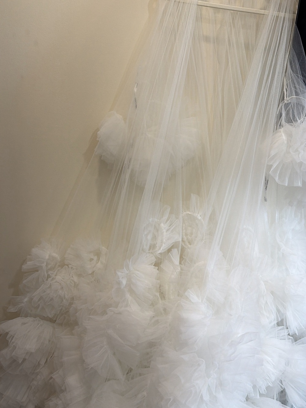 White Tulle Pom Curtain Canopy